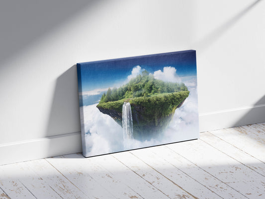 The Falls of Skyland: Floating Island Art - Surreal Landscape