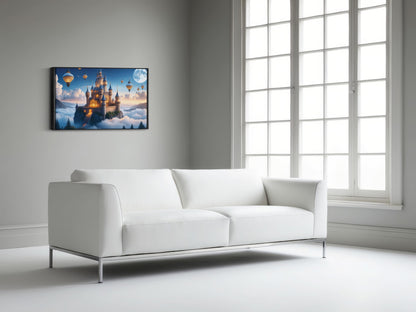 Floating Kingdom of Light: Floating Castle Art - Magical Kingdom Scene