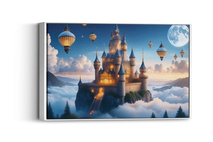 Floating Kingdom of Light: Floating Castle Art - Magical Kingdom Scene