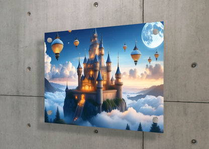 Floating Kingdom of Light: Floating Castle Art - Magical Kingdom Scene