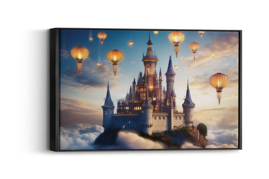 The Skybound Keep – A Castle Above: Floating Castle Art - Magical Kingdom Scene