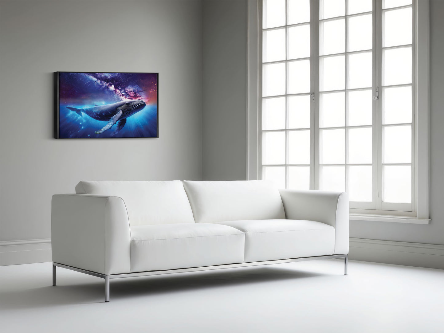 Celestial Voyager – The Space Whale: Cosmic Whale Art - Surreal Space Scene