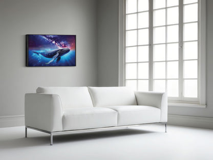 Celestial Voyager – The Space Whale: Cosmic Whale Art - Surreal Space Scene