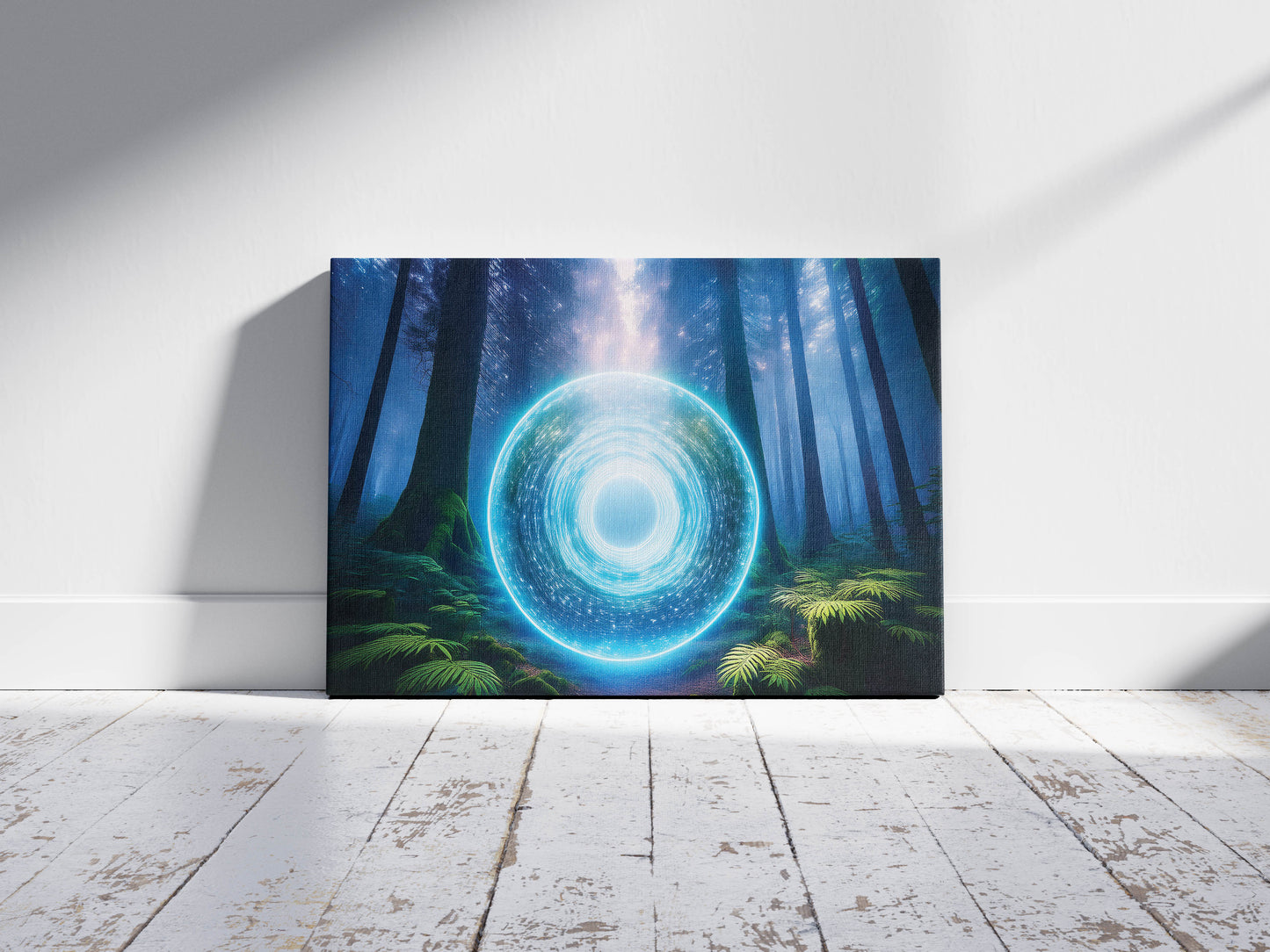 Forest Rift – Beyond the Veil: Dimensional Portal Art - Mystical Forest Scene