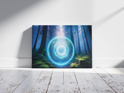 Forest Rift – Beyond the Veil: Dimensional Portal Art - Mystical Forest Scene