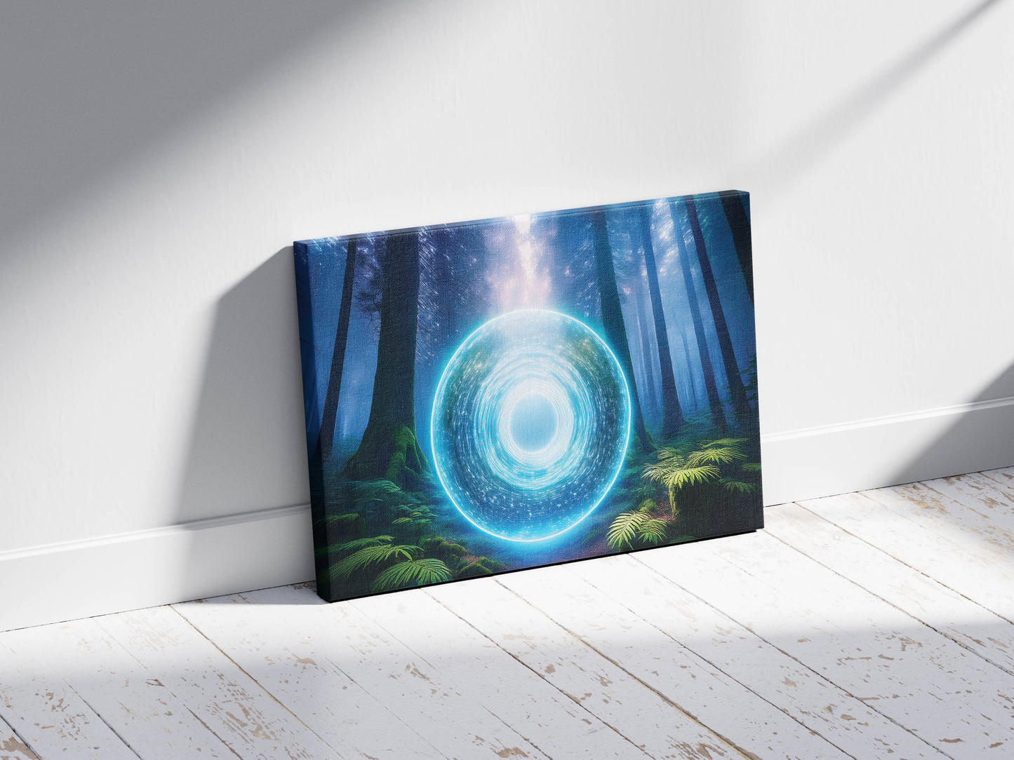 Forest Rift – Beyond the Veil: Dimensional Portal Art - Mystical Forest Scene