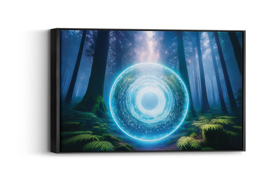 Forest Rift – Beyond the Veil: Dimensional Portal Art - Mystical Forest Scene