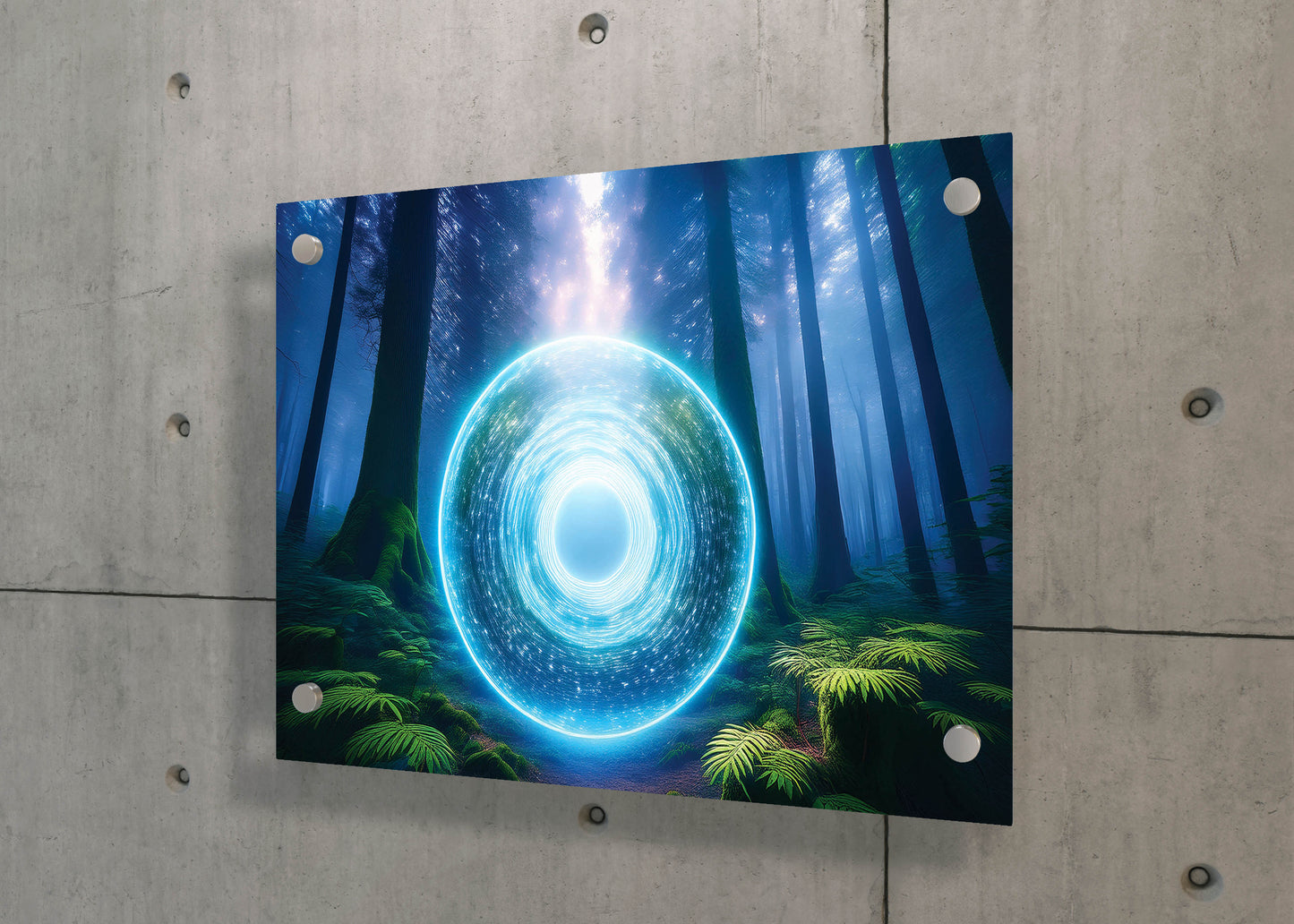 Forest Rift – Beyond the Veil: Dimensional Portal Art - Mystical Forest Scene