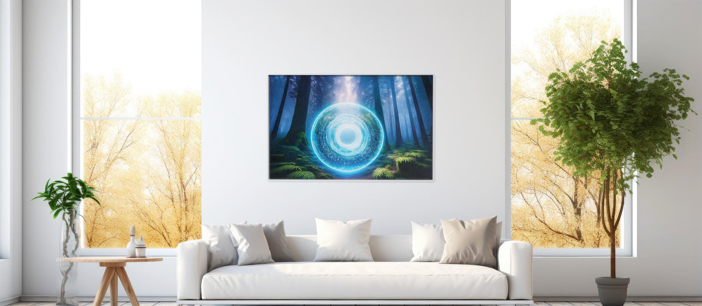 Forest Rift – Beyond the Veil: Dimensional Portal Art - Mystical Forest Scene