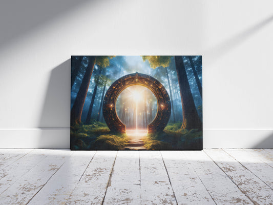 Mystic Gate in the Whispering Woods: Dimensional Portal Art - Mystical Forest Scene