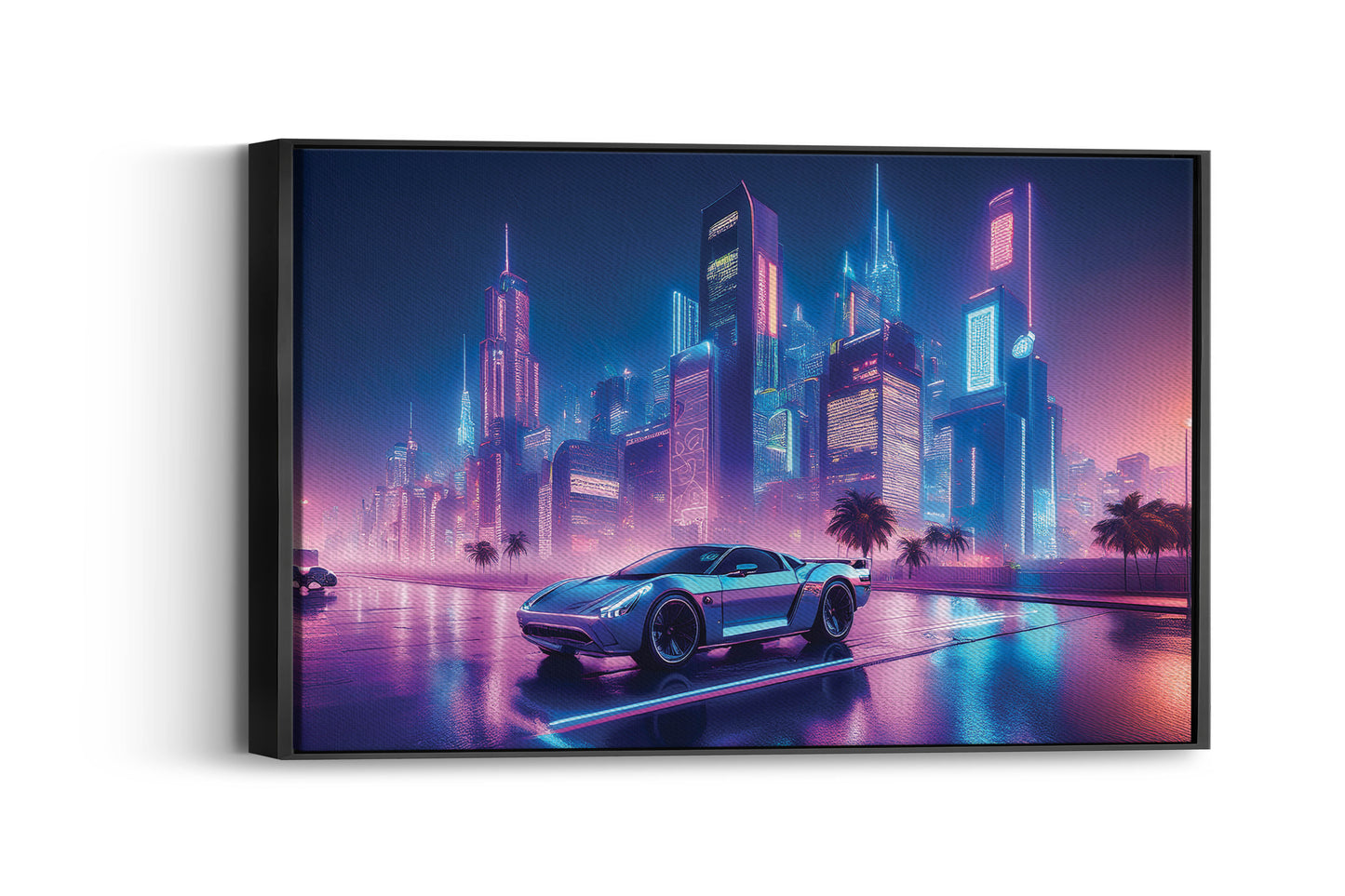 Neon Drift – City of Dreams: Vaporwave City Art - Retro-Futuristic Scene