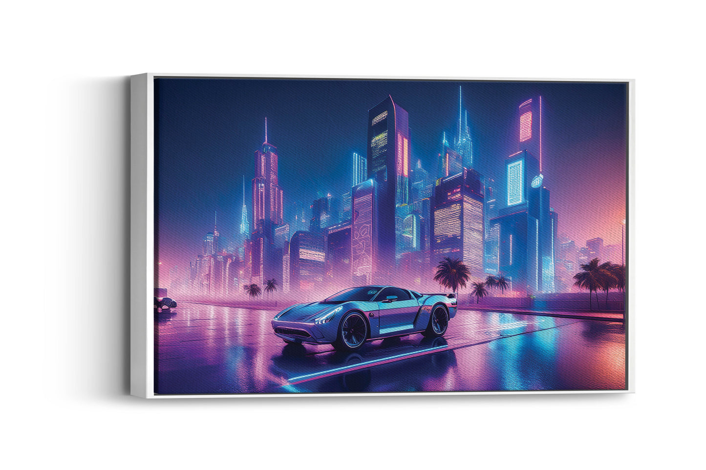 Neon Drift – City of Dreams: Vaporwave City Art - Retro-Futuristic Scene