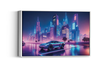 Neon Drift – City of Dreams: Vaporwave City Art - Retro-Futuristic Scene
