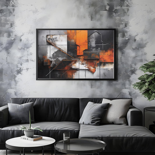 Concrete Echo – Modern Edge: Industrial Texture Art - Metal Concrete Print