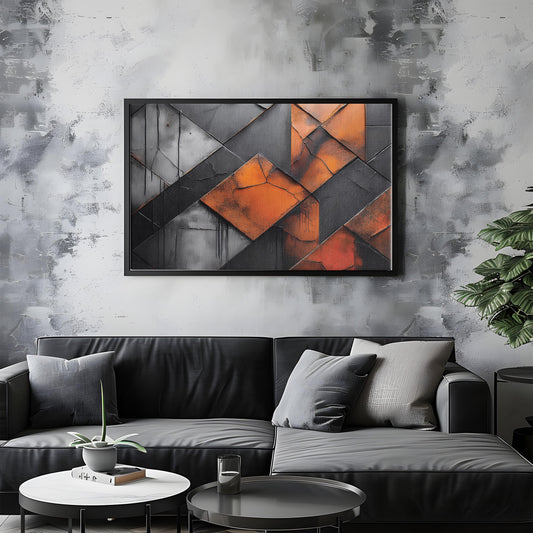 Steel Soul – Industrial Geometry: Industrial Texture Art - Metal Concrete Print
