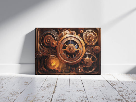 Steam & Brass – The Time Engine: Steampunk Gear Art - Victorian Industrial Decor