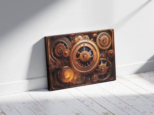 Steam & Brass – The Time Engine: Steampunk Gear Art - Victorian Industrial Decor