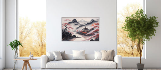 Cherry Mist – Inked Tranquility: Sumi-e Ink Wash - Japanese Zen Art