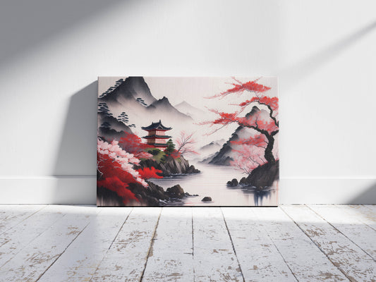 Hills of Calm – The Art of Stillness: Sumi-e Ink Wash - Japanese Zen Art