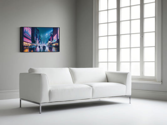 Neon Uprising – The Cyber City: Cyberpunk City Art - Futuristic Neon Decor