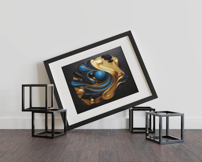 Navy and Gold Odyssey - Abstract Art