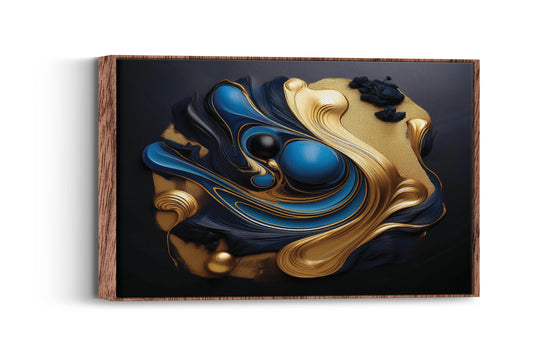 Navy and Gold Odyssey - Abstract Art