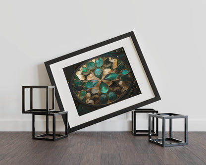 Teal and Gold Radiance - Abstract Art