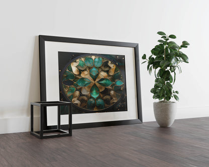 Teal and Gold Radiance - Abstract Art