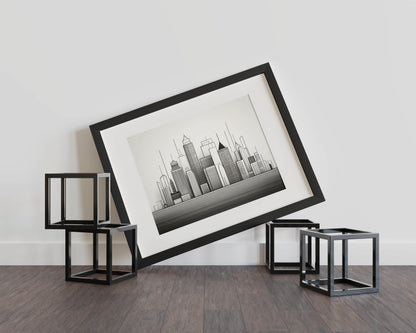 Urban Skyline Symphony – The Perfect Blend of Minimalism and Modern Elegance