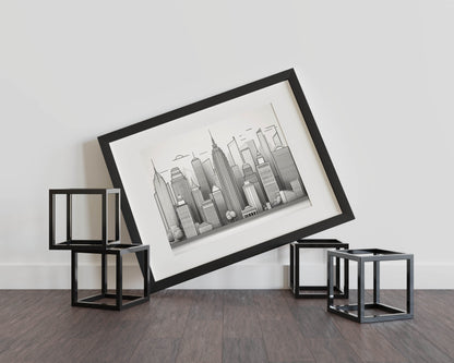 Urban Skyline – Minimalist Cityscape Wall Art