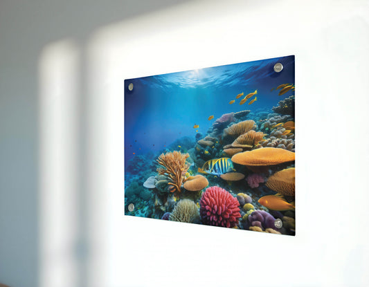 Vibrant Underwater Dreams - A vibrant underwater coral reef with colorful fish and clear blue water