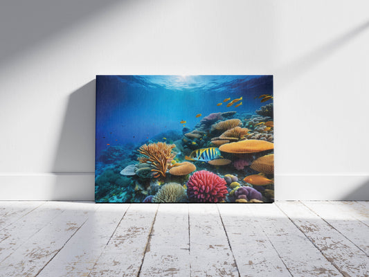 Vibrant Underwater Dreams - A vibrant underwater coral reef with colorful fish and clear blue water