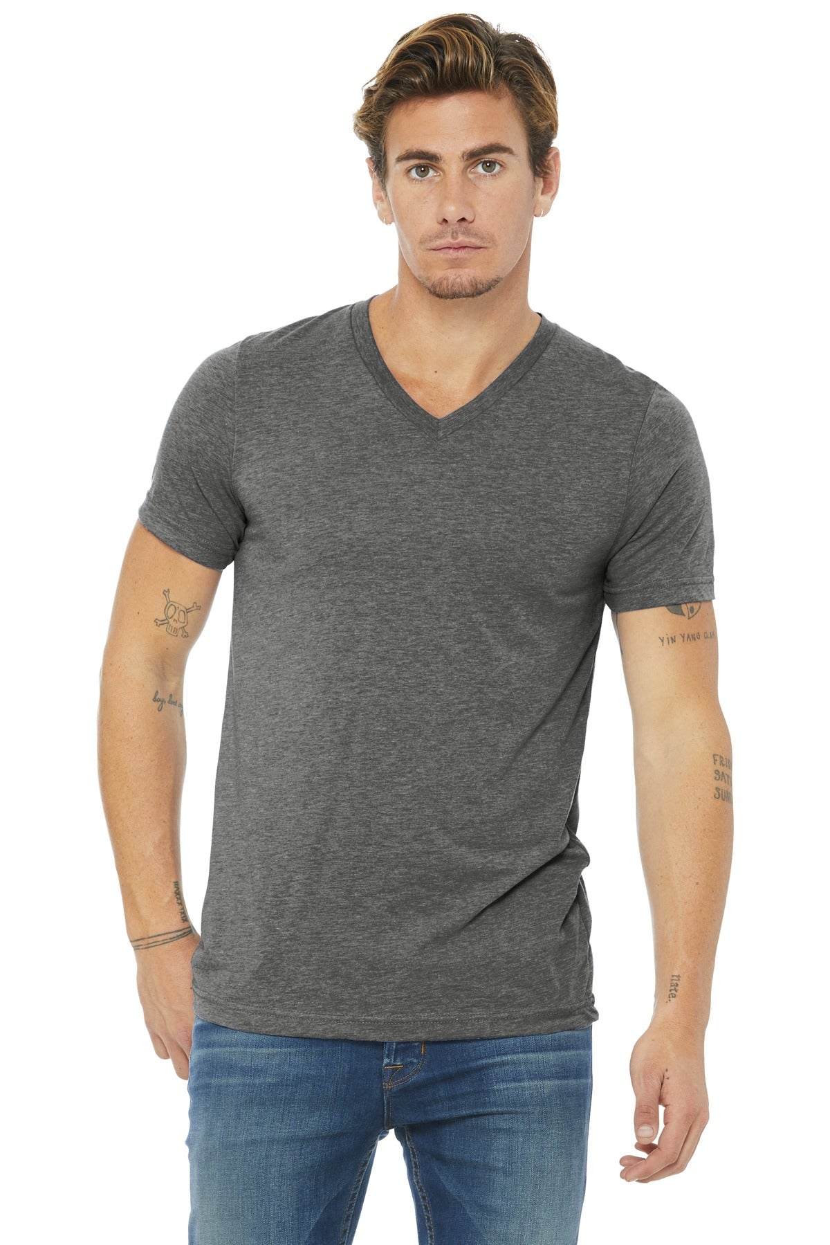 BELLA+CANVAS Unisex Triblend Short Sleeve V-Neck Te. BC3415