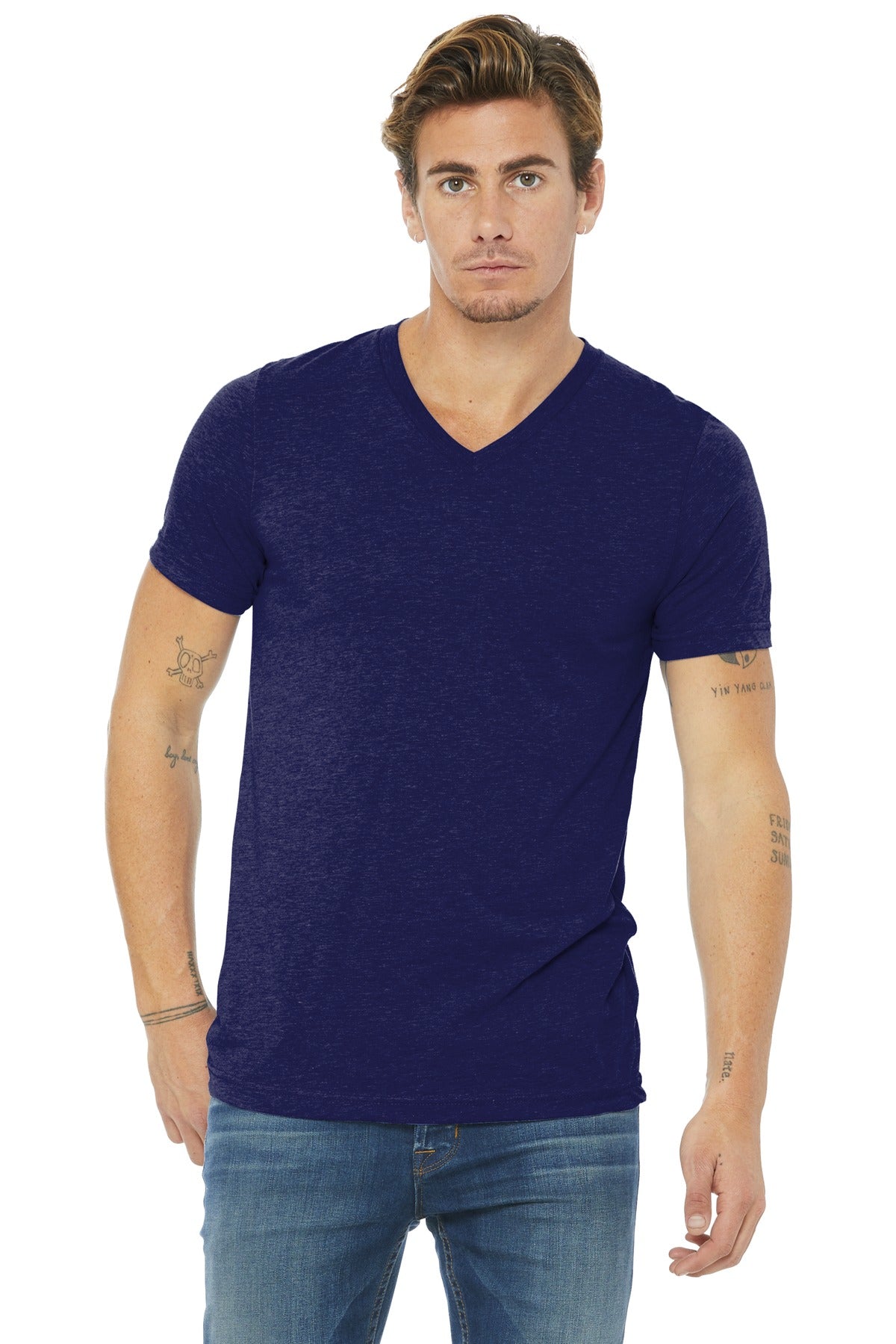 BELLA+CANVAS Unisex Triblend Short Sleeve V-Neck Te. BC3415