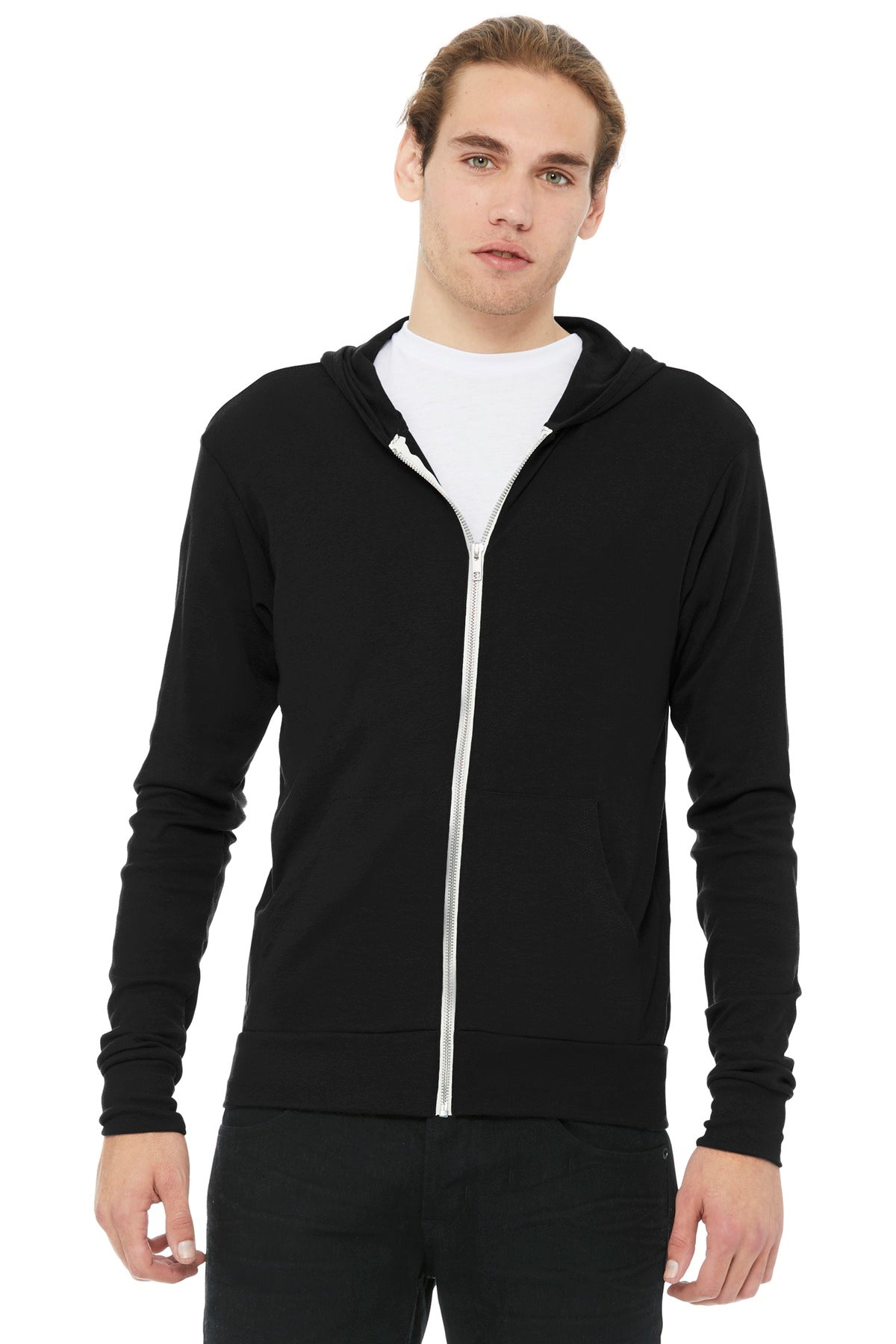 BELLA+CANVAS Unisex Triblend Full-Zip Lightweight Hoodie. BC3939