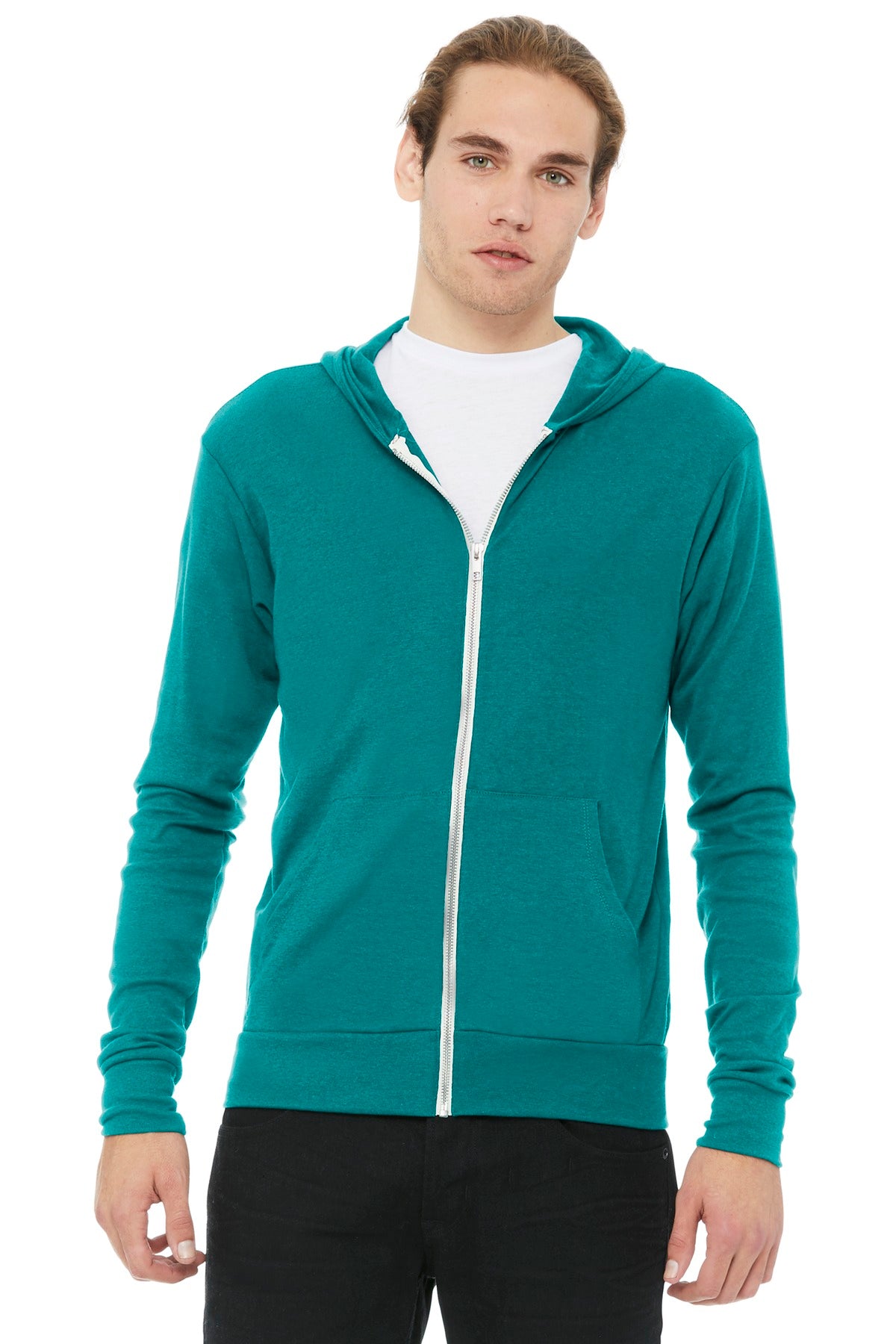 BELLA+CANVAS Unisex Triblend Full-Zip Lightweight Hoodie. BC3939