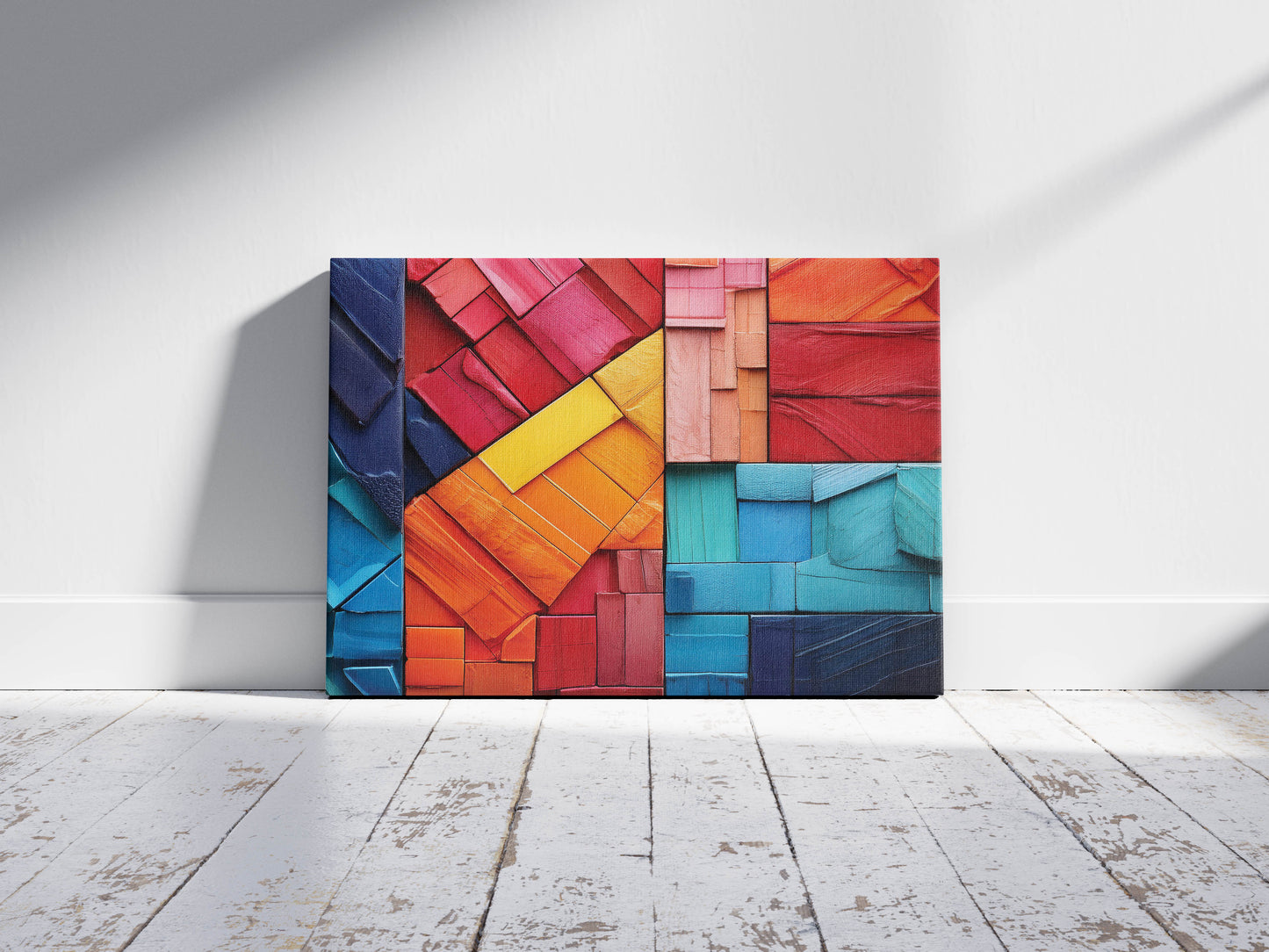 Bold Vibrant Geometric Lines – Elevate Your Space with Striking Abstract Art