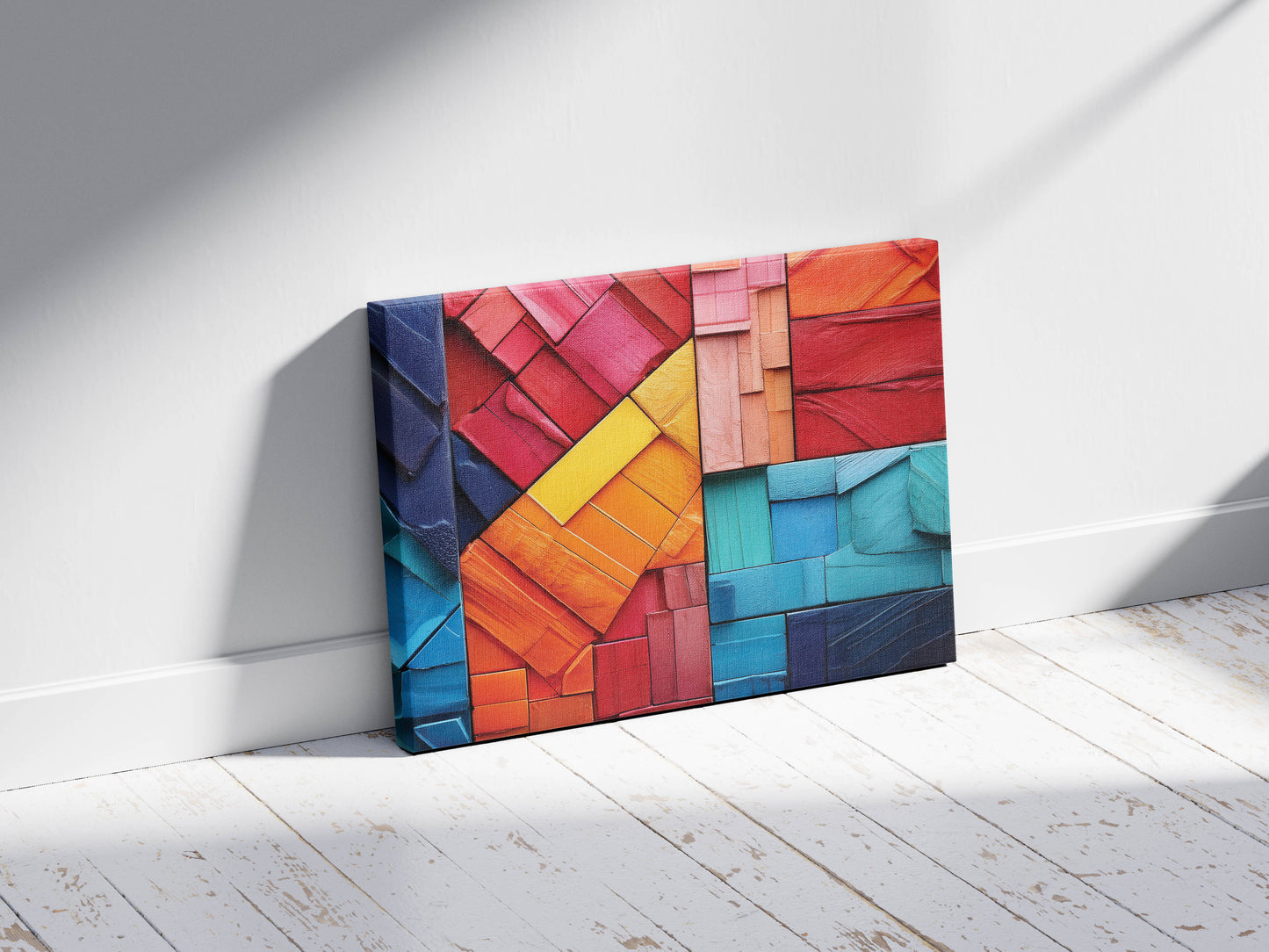Bold Vibrant Geometric Lines – Elevate Your Space with Striking Abstract Art