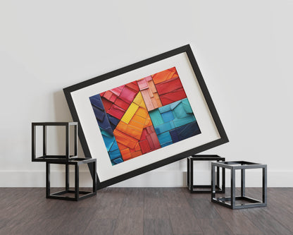 Bold Vibrant Geometric Lines – Elevate Your Space with Striking Abstract Art