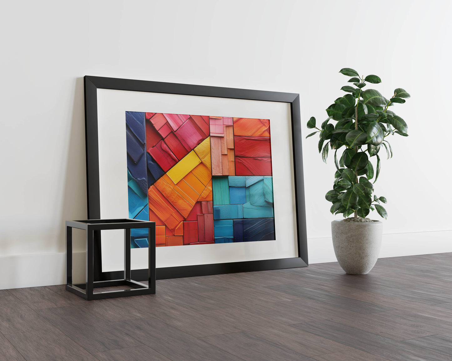 Bold Vibrant Geometric Lines – Elevate Your Space with Striking Abstract Art