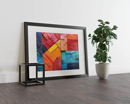 Bold Vibrant Geometric Lines – Elevate Your Space with Striking Abstract Art