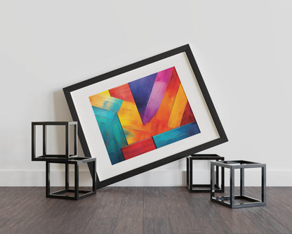Bold Vibrant Geometric Texture Wall Art – Elevate Your Space with Color and Energy!