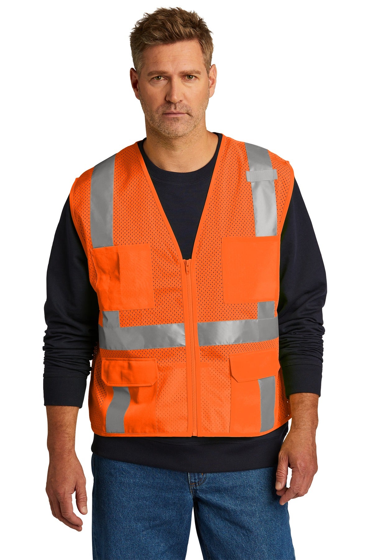 CornerStone ANSI 107 Class 2 Mesh Six-Pocket Zippered Vest. CSV104