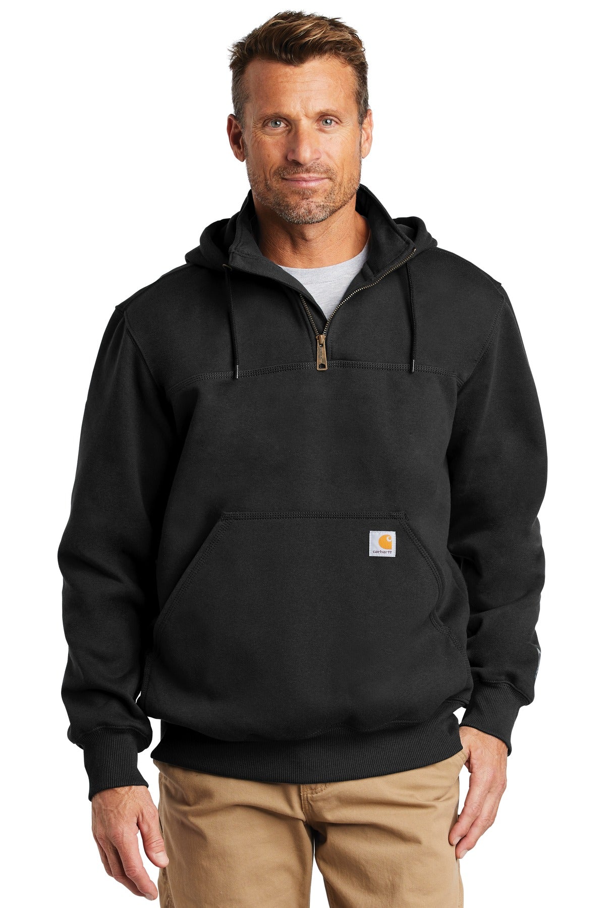 Carhartt Rain Defender Paxton Heavyweight Hooded Zip Mock Sweatshirt. CT100617