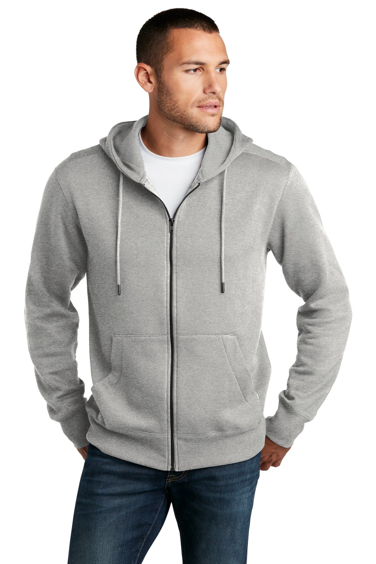 District Perfect Weight Fleece Full-Zip Hoodie DT1103