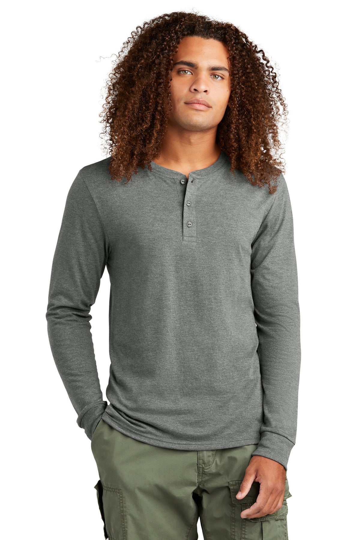 District Perfect Tri Long Sleeve Henley DT145