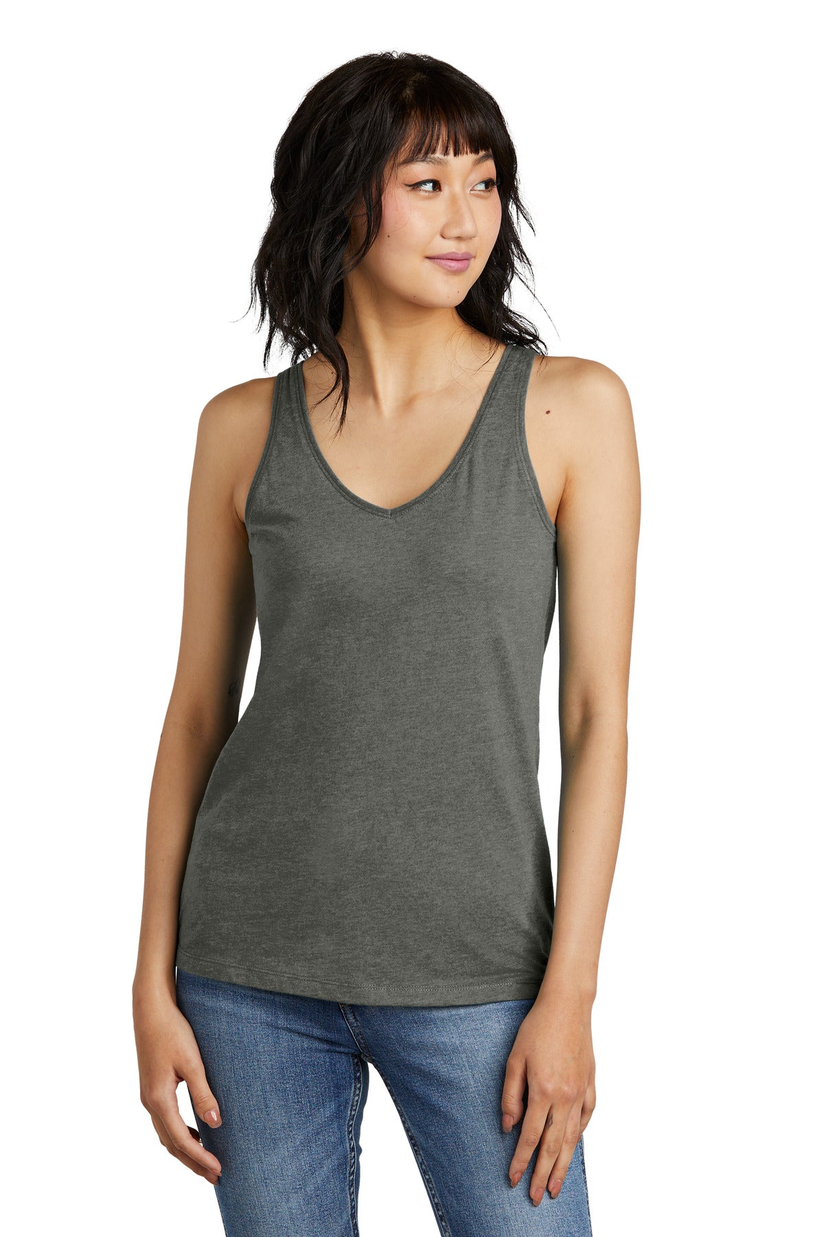 District Women's Perfect Blend CVC V-Neck Tank DT154