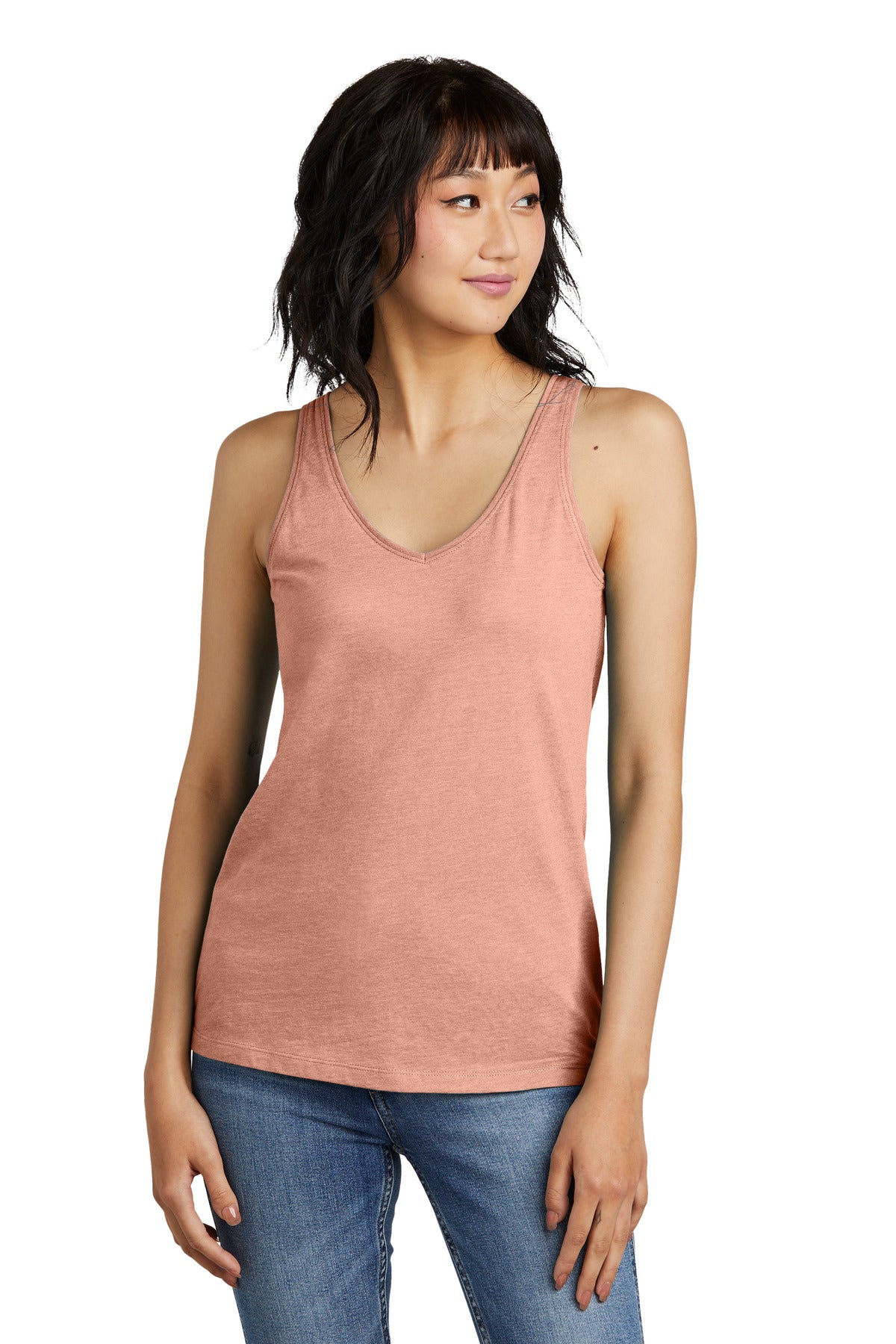 District Women's Perfect Blend CVC V-Neck Tank DT154