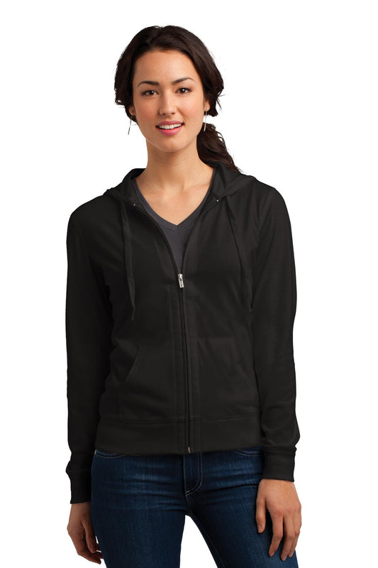 District Women's Fitted Jersey Full-Zip Hoodie. DT2100