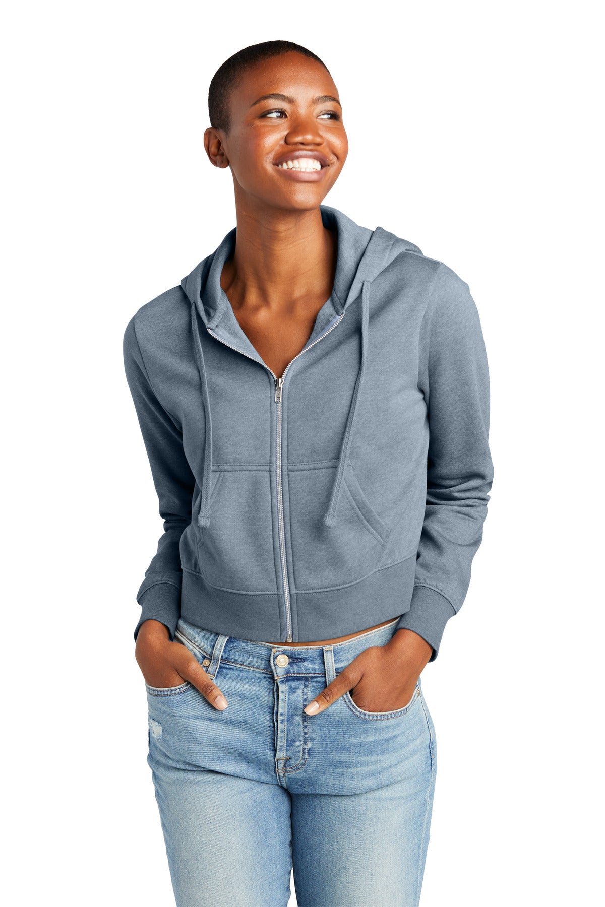 District Women's V.I.T. Fleece Full-Zip Hoodie DT6103